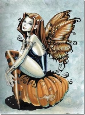 Fairy on pumpkin