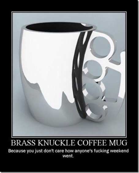 Brass Knuckle Coffee Cup
