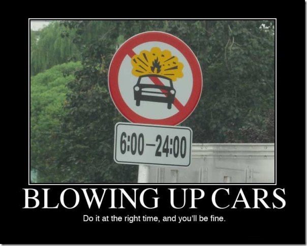 blowing up cars